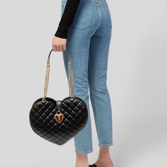 Dolce & Gabbana Black Quilted Heart Bag RARE!! - Picture 2 of 6